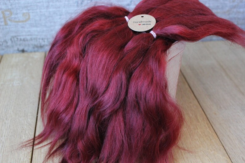 Mohair Doll Hair Reborn Blythe Bjd Bullip color burgundy Red Etsy