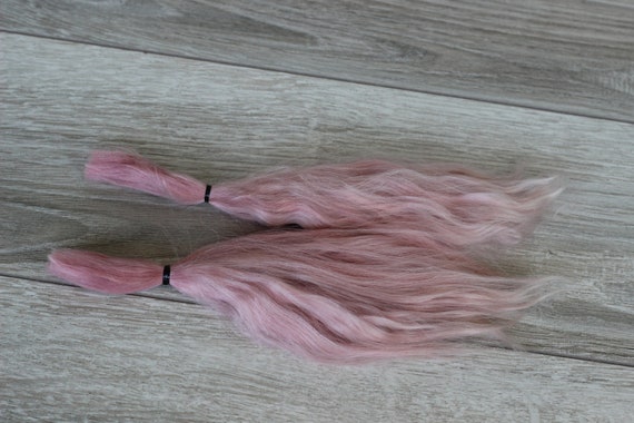 Mohair reborn reroot 8-9/'/' Pink doll hair 10 gr ~0,35 oz Doll hair pink