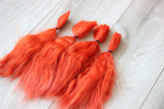 Mohair Doll Hair Locks Color Fire Orange 8 11 18 27 Cm Etsy