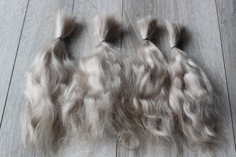 Mohair Doll Hair Reborn Blythe Bjd Bullip color White sand Etsy