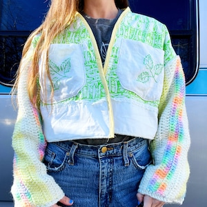 Rainbow Succulent Crop Cardigan image 1