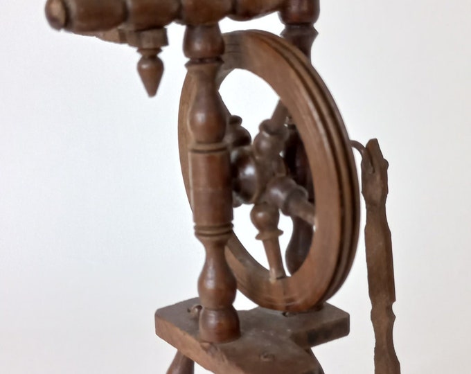 Miniature Wooden Spinning Wheel Etsy