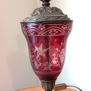 Vintage Bohemian Crystal Hand Cut Lamp