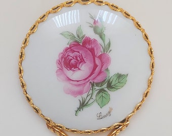 French Limoges Porcelain Hand Mirror