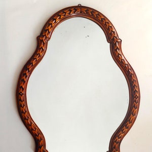 Hand Carved Wooden Wall Mirror