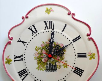 Vintage Handmade Ceramic Wall Clock