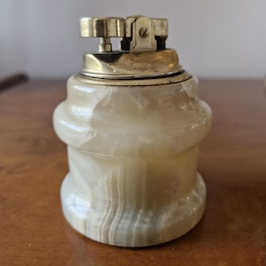 Vintage Onyx Marble Table Lighter 1970s