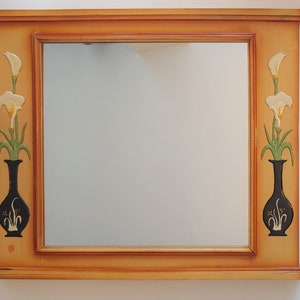 Vintage Handcrafted Signed Bamboo Mirror