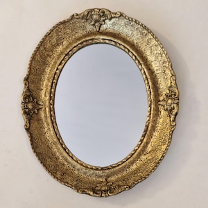 Vintage Wooden Oval Mirror