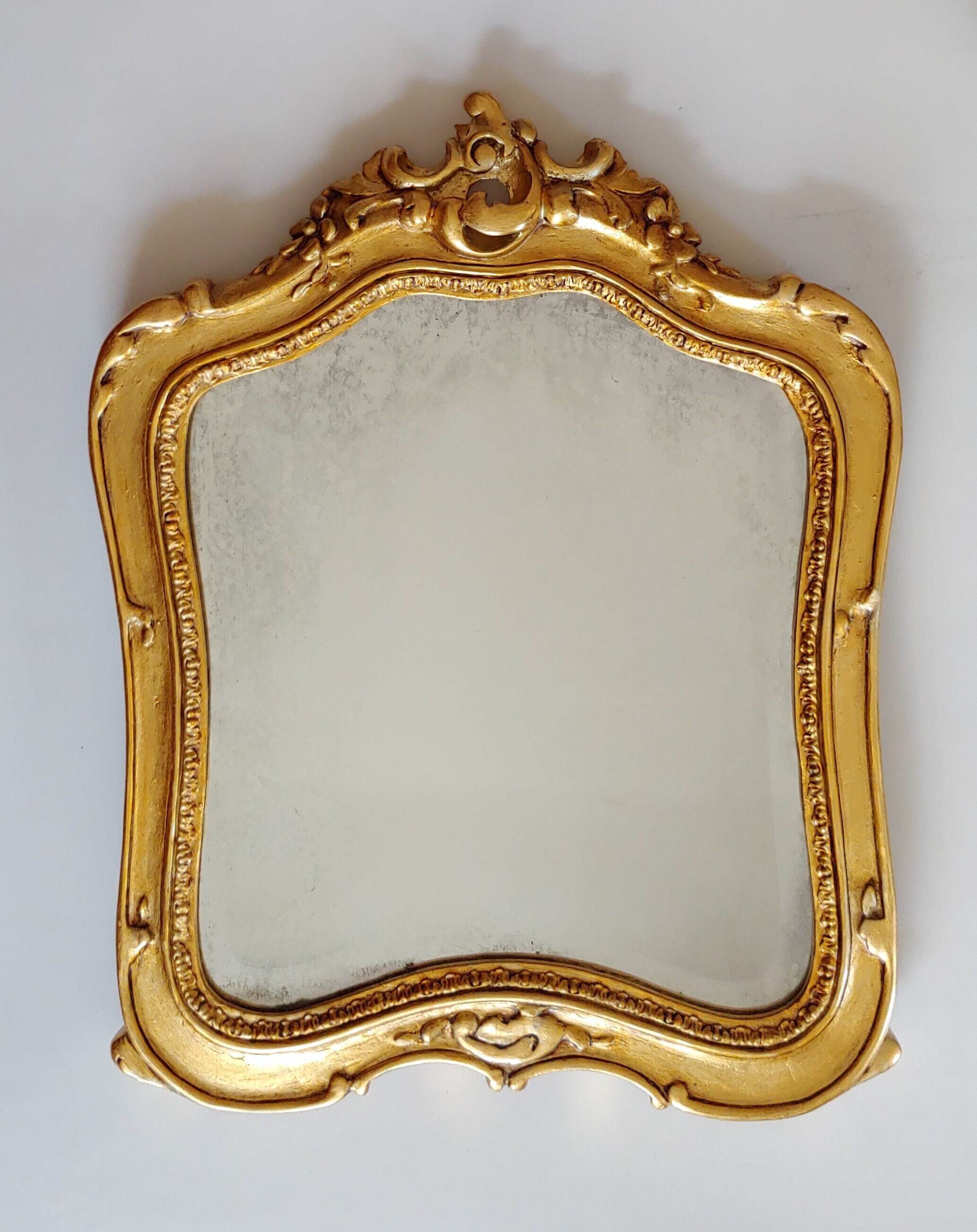 ★COURONNE★ Reve l Mirror_RCAEX25151GDX Art Nouveau French Handcarved Real 23.75 Carat Gold Leaf