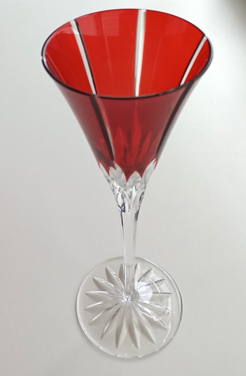 Ajka Crystal Ruby Red Champagne Flutes