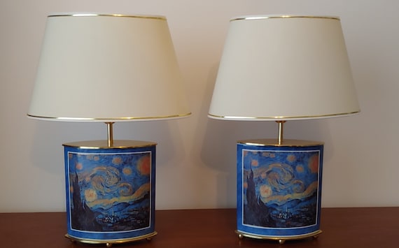 Goebel Artis Orbis Kollektion Van Gogh ''Starry Night'' Lampe Set