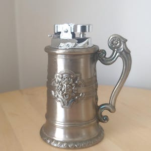 Vintage Table Lighter With Lion Relief