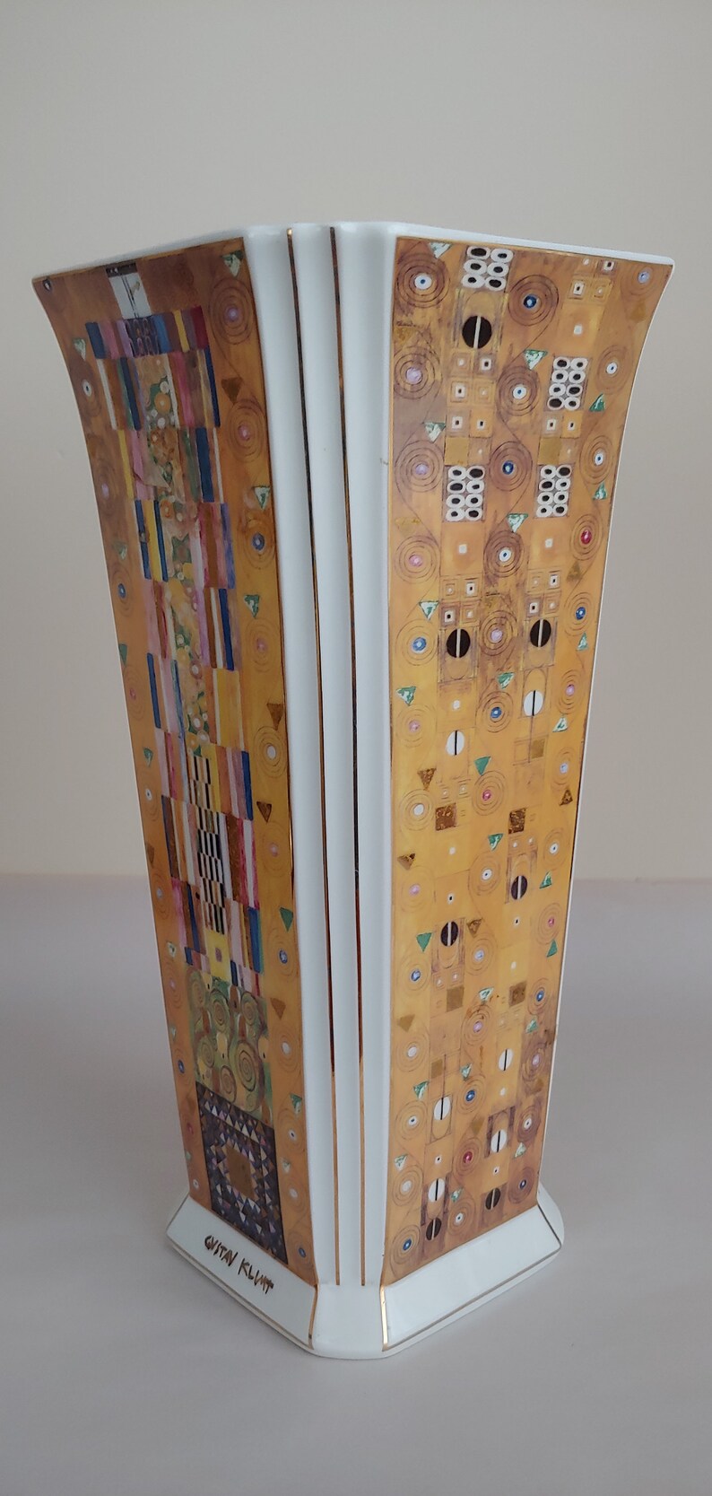 Goebel Gourde Gustav Klimt Le Baiser - Bouteille Verre 700ml Avec