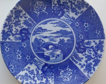 Antique Meiji Period,Large Japanese Charger,Cabinet Plate,14 Inch Porcelain