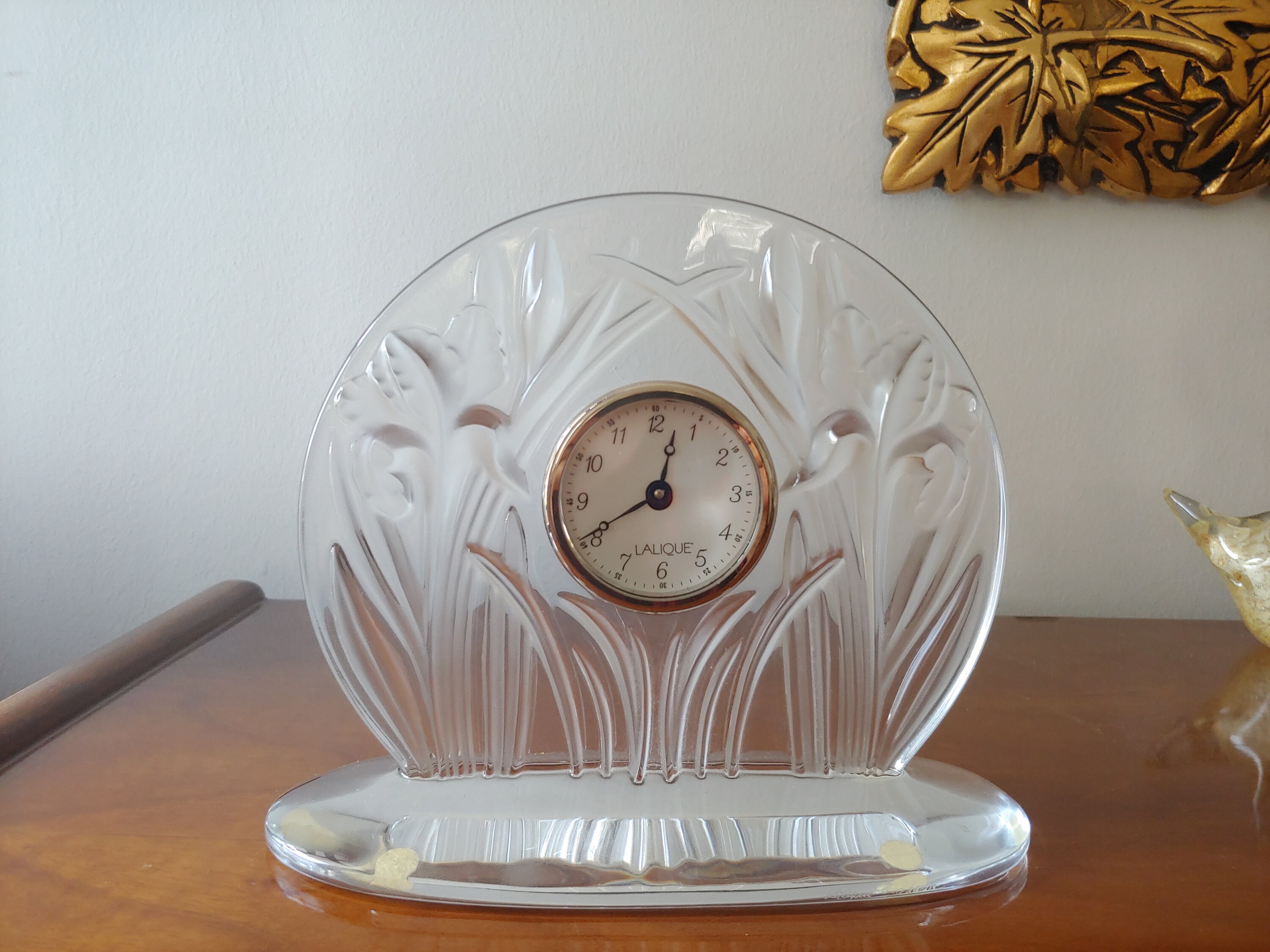 French Lalique Crystal Clock - Etsy