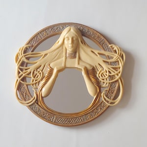 Art Nouveau Style Relief Work Wall Mirror