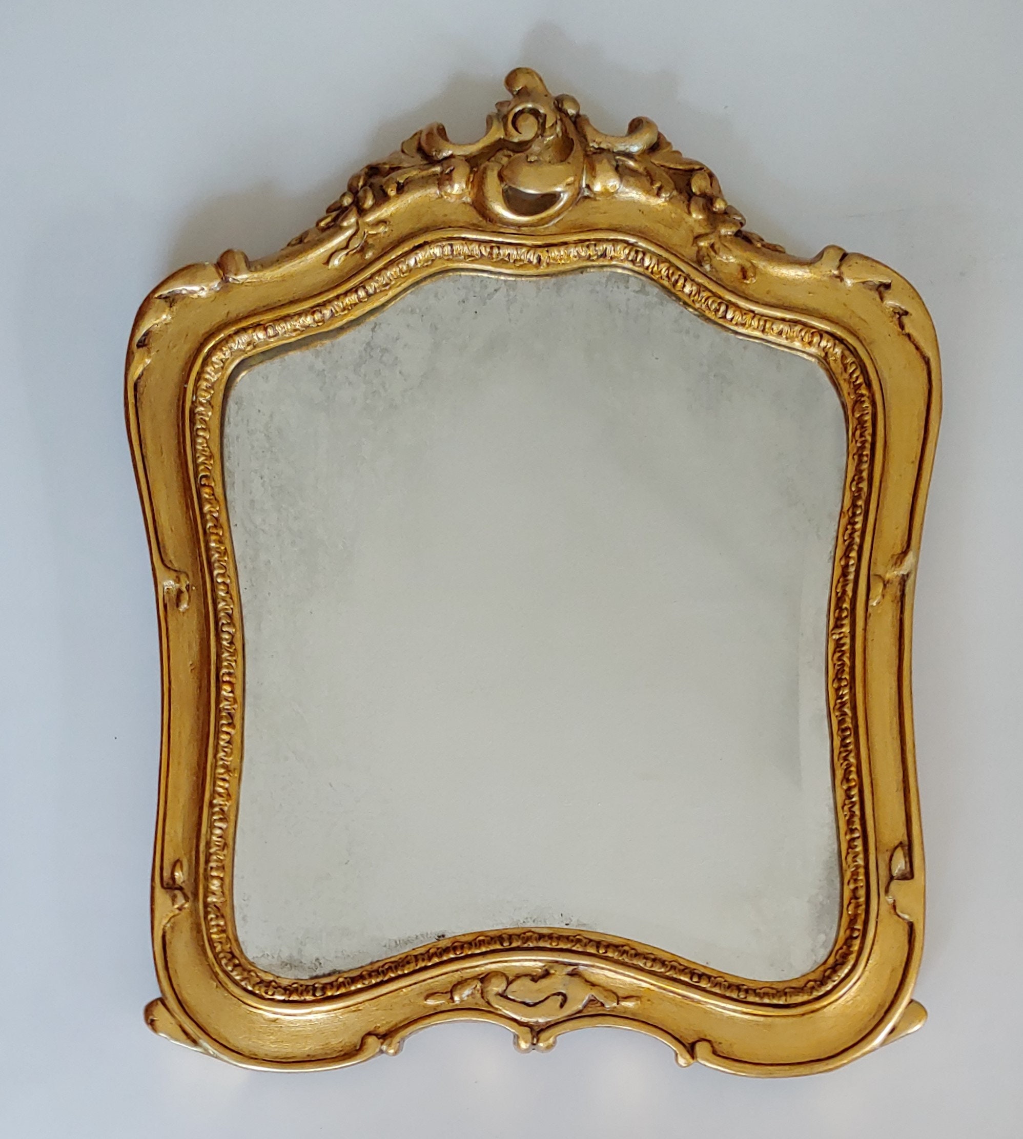 ★COURONNE★ Reve l Mirror_RCAEX25151GDX Art Nouveau French Handcarved Real 23.75 Carat Gold Leaf