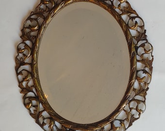 Espejo de pared vintage ovalado