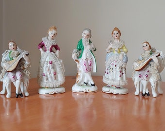 Lot de 5 figurines vintage en porcelaine