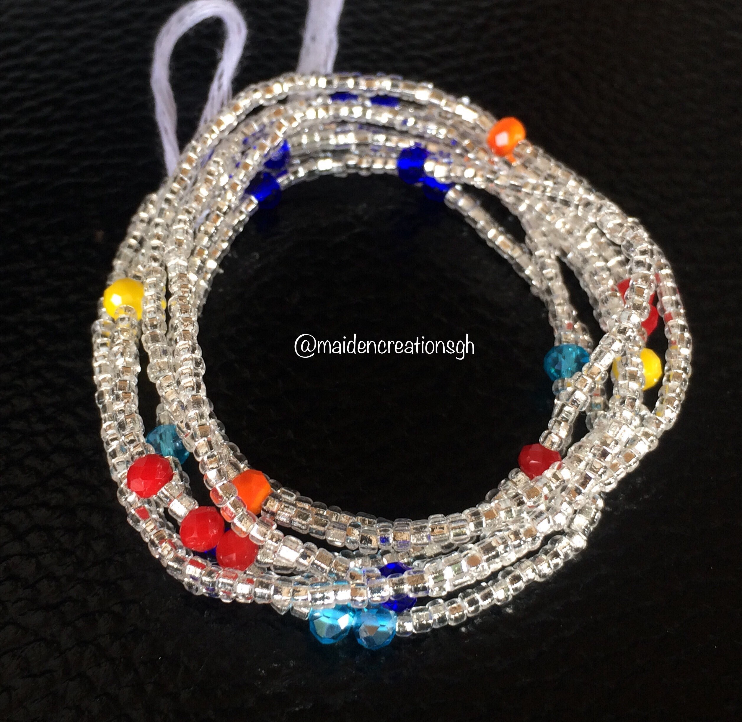 rainbow waist beads