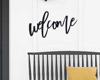 Welcome Cursive, Metal Sign