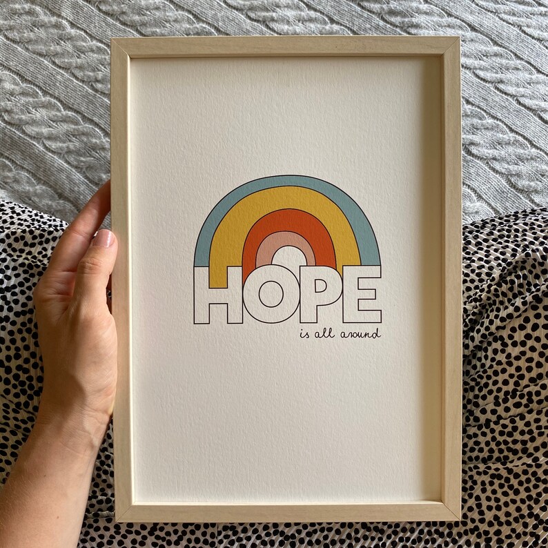 Hope Motivational Print - Rainbow Wall Art for Your Home - Etsy