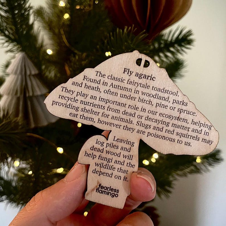 5 Piece Woodland Wooden Decoration Gift Set With String to Hang Singly & Cord for a Garland