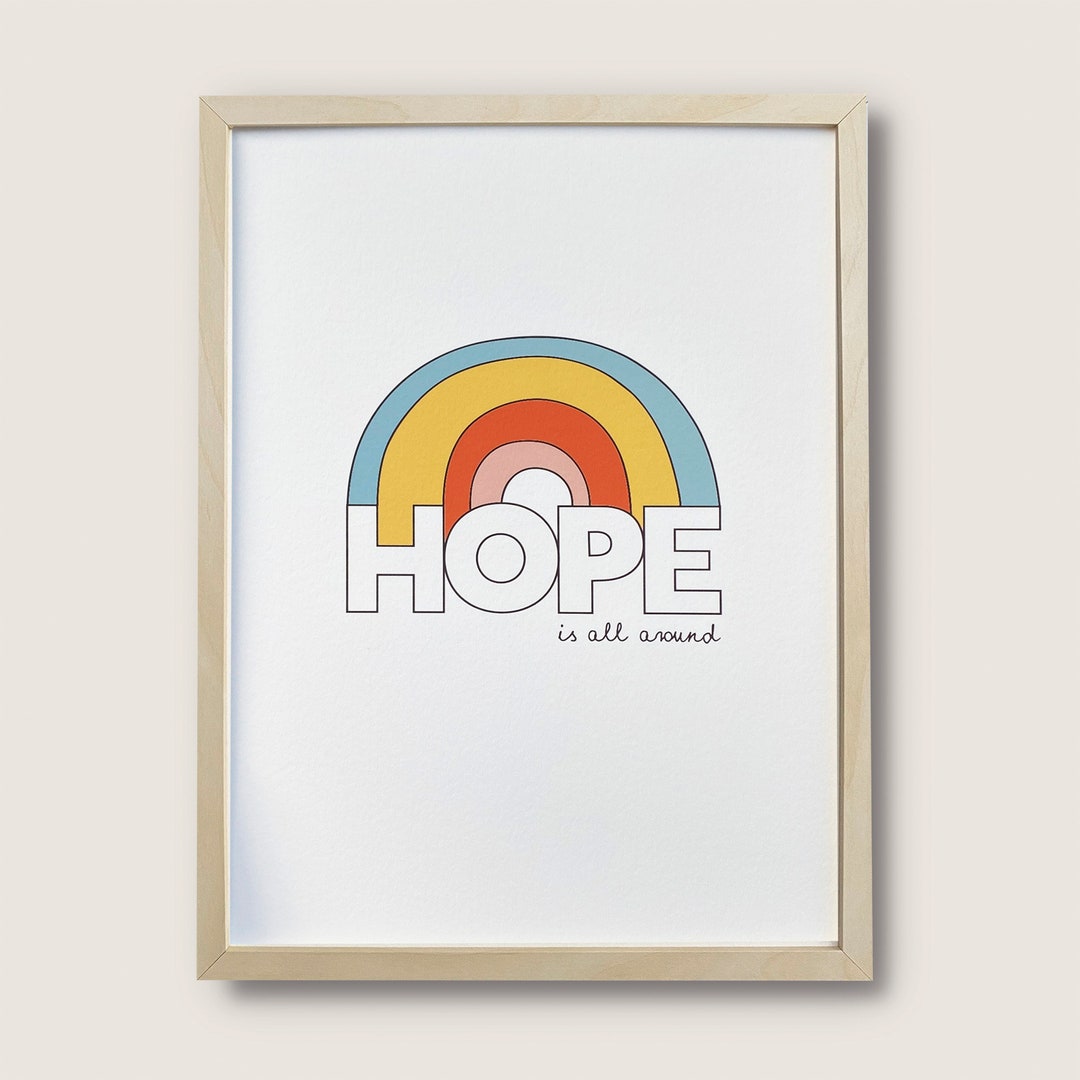 Hope Motivational Print - Rainbow Wall Art for Your Home - Etsy