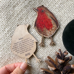 British Garden Bird Wooden Decoration Gift Box Set | 5 Piece Set of ...