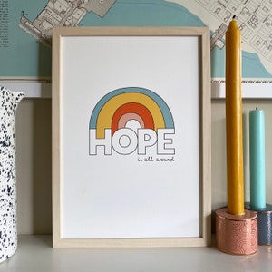 Hope Motivational Print Rainbow Wall Art for Your Home - Etsy