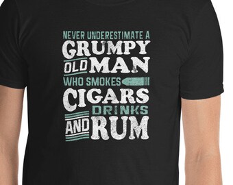 Old man shorts | Etsy Grumpy, Old Man, Short-Sleeve, T-Shirt, Smokes Cigars,