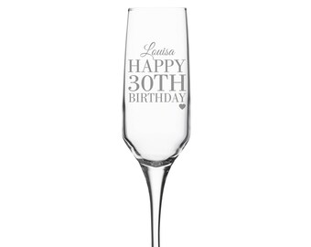 Anniversary Mum Nan Birthdays Personalised Glitter Champagne Prosecco Glass