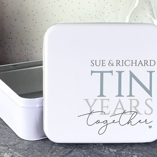 Personalised Tin Anniversary Gift Idea 10 Years Wedding Etsy Australia