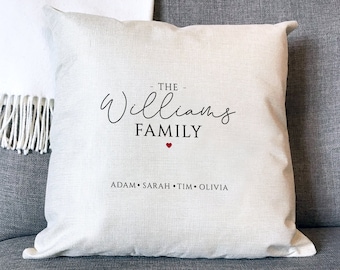 Family name cushion | Etsy Custom Personalized Pillow Family Name