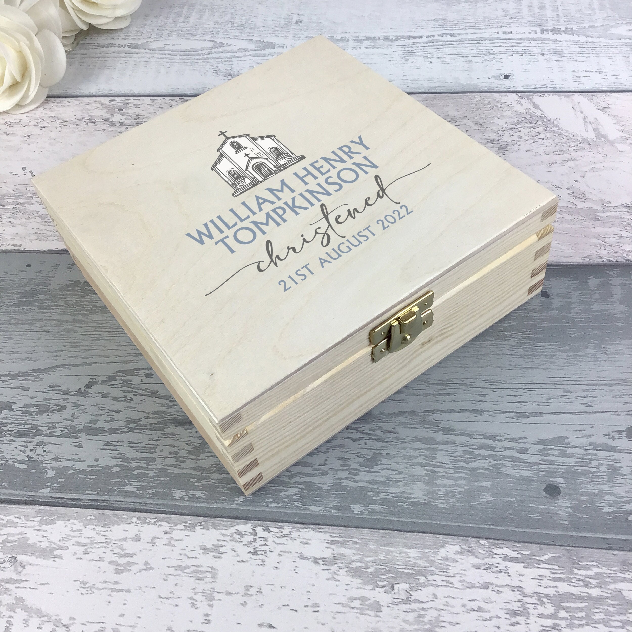 Dove Personalised Baby Gift Christening Keepsake Box Engraved Baby Memory Box 