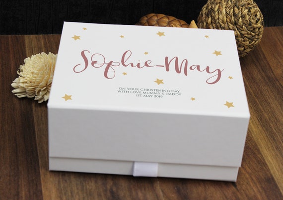 personalised christening keepsake box