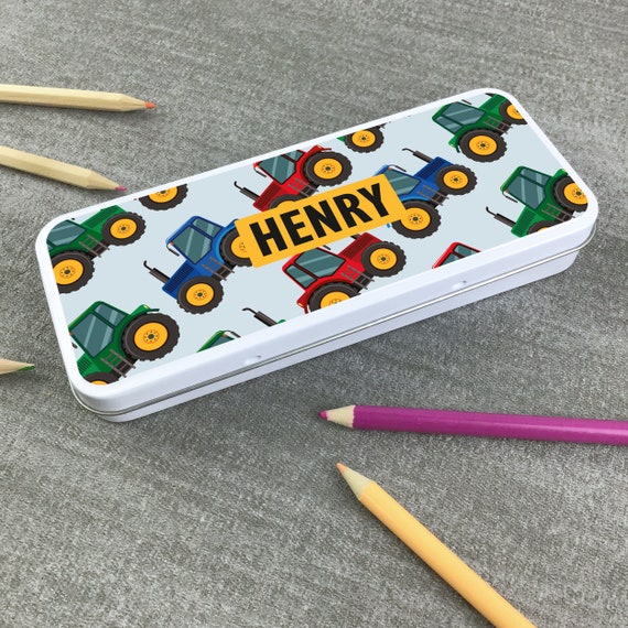 Caja de hojalata lápiz tractor de - Etsy España