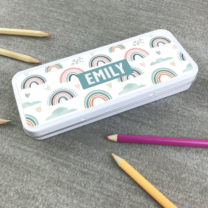 personalised crayons and pencil case