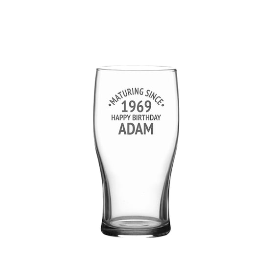 Personalised Engraved Pint Wine Glass 30th 50th Dad Grandad Birthday Gifts