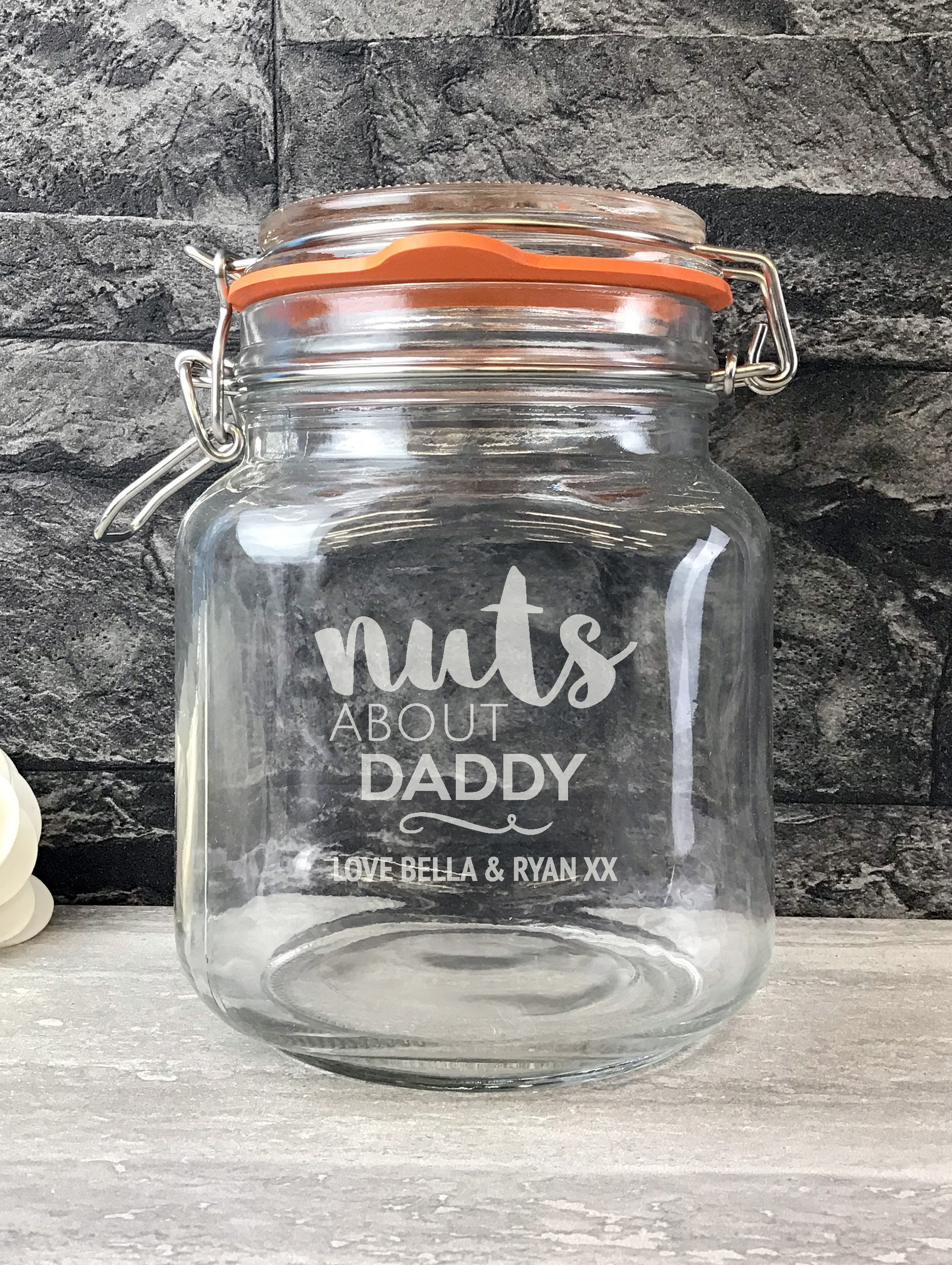 Engraved Nuts About DADDY Sweet Nuts Jar Gift Kilner 1 Litre Etsy UK