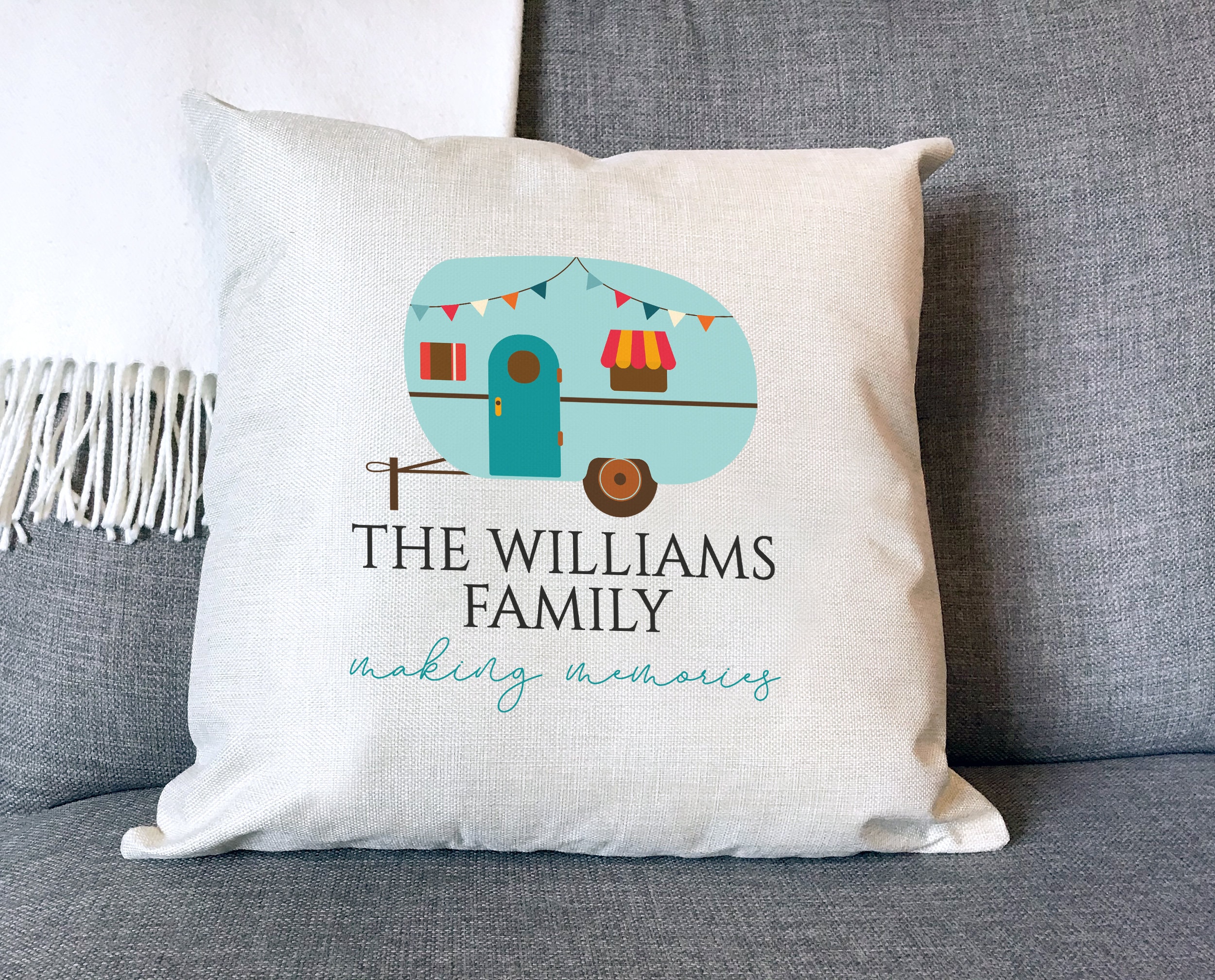 personalised caravan cushion