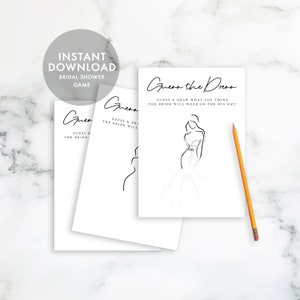 Bridal Shower &#39;Draw the Dress&#39; Game Shower Instant Download File
