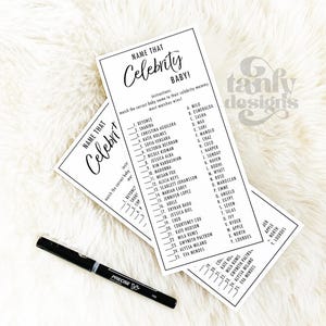 Baby Shower &quot;Name That Celebrity Baby&quot; Printable Shower Game Download Digital File