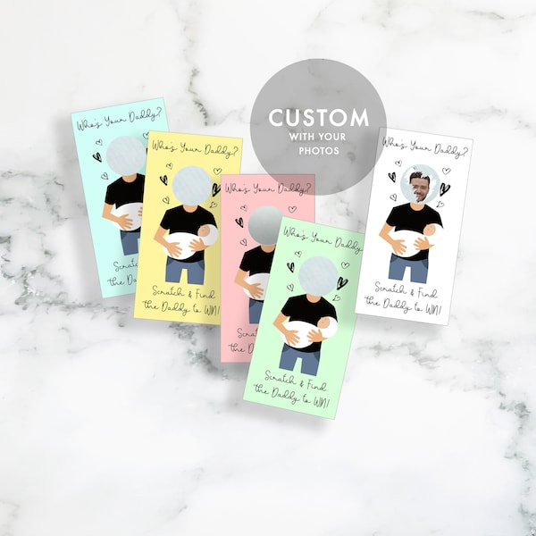 Baby Shower "Who's Your Daddy" Scratchers Scratch Off Lottery Tickets Game Set