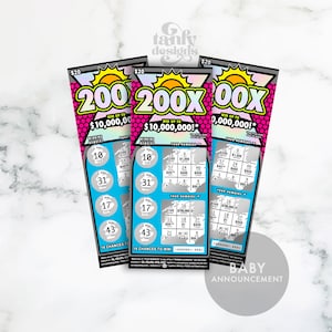 Pregnancy "Baby Announcement" Scratchers Scratch Off Lottery Tickets Game Set