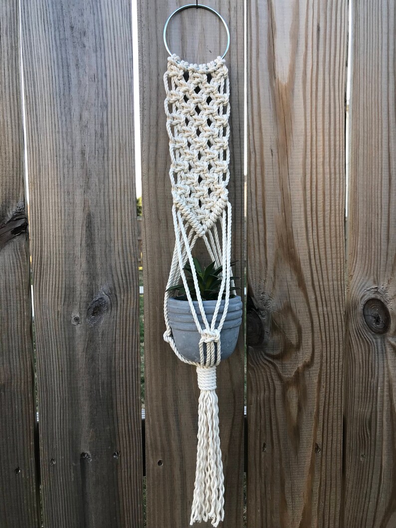 Small Macrame Plant Hanger // Boho Decor // Succulent Plant | Etsy