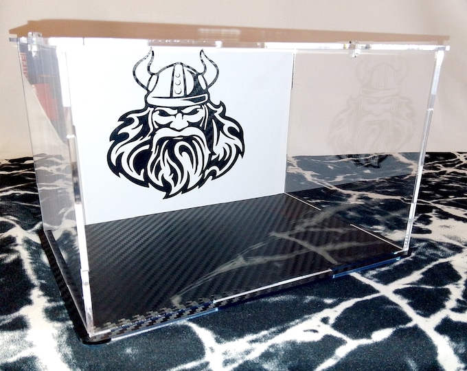 Perspex Display Case - Dustproof Cases - Display Cube - 3D Carbon Vinyl Wraped - The Viking