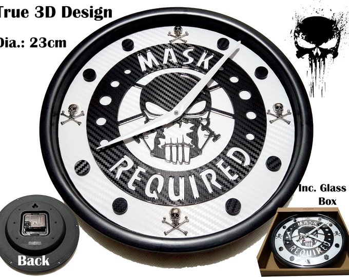 3D Designer Wall Clocks - 3D Spartan & Punisher Clock Designs