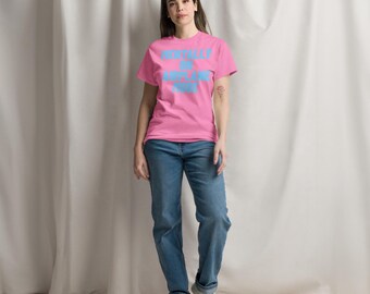 Maglietta con la scritta "Mentalmente in modalità aereo" / Maglietta divertente e sarcastica con grafica / Unisex